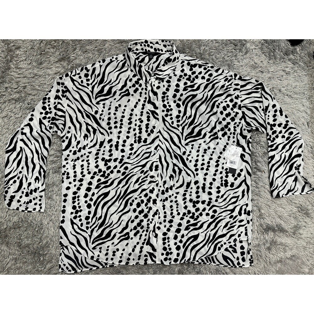 IMNYC Isaac Mizrahi buttons blouse Long Sleeve Blouse Size L NWT